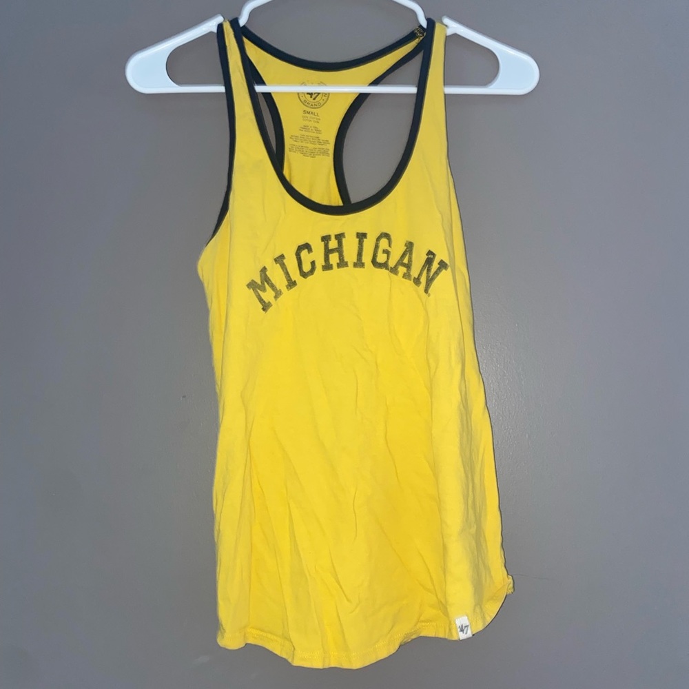 '47 Brand University of Michigan Ladies Yellow Clutch Tank Top XS